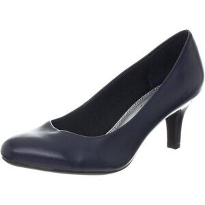 LifeStride Women Blue Cruise Polyurethane Closed Pointed Toes Kitten Heel Pumps